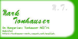 mark tonhauser business card